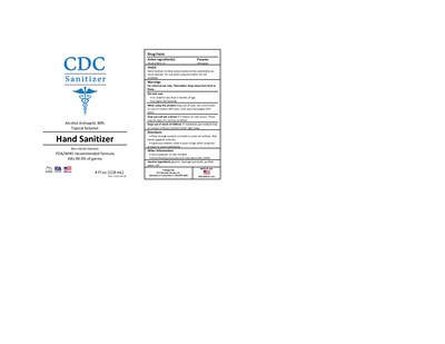 CDC Sanitizer Label_4 oz_NDC.jpg 118 mL Label - CDC Sanitizer Label 4 oz NDC